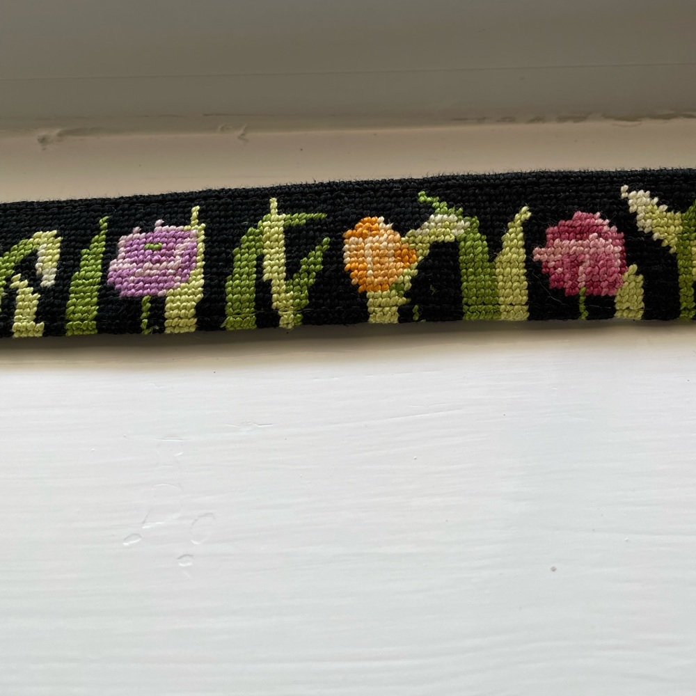 Hand Stitched Floral Belt
